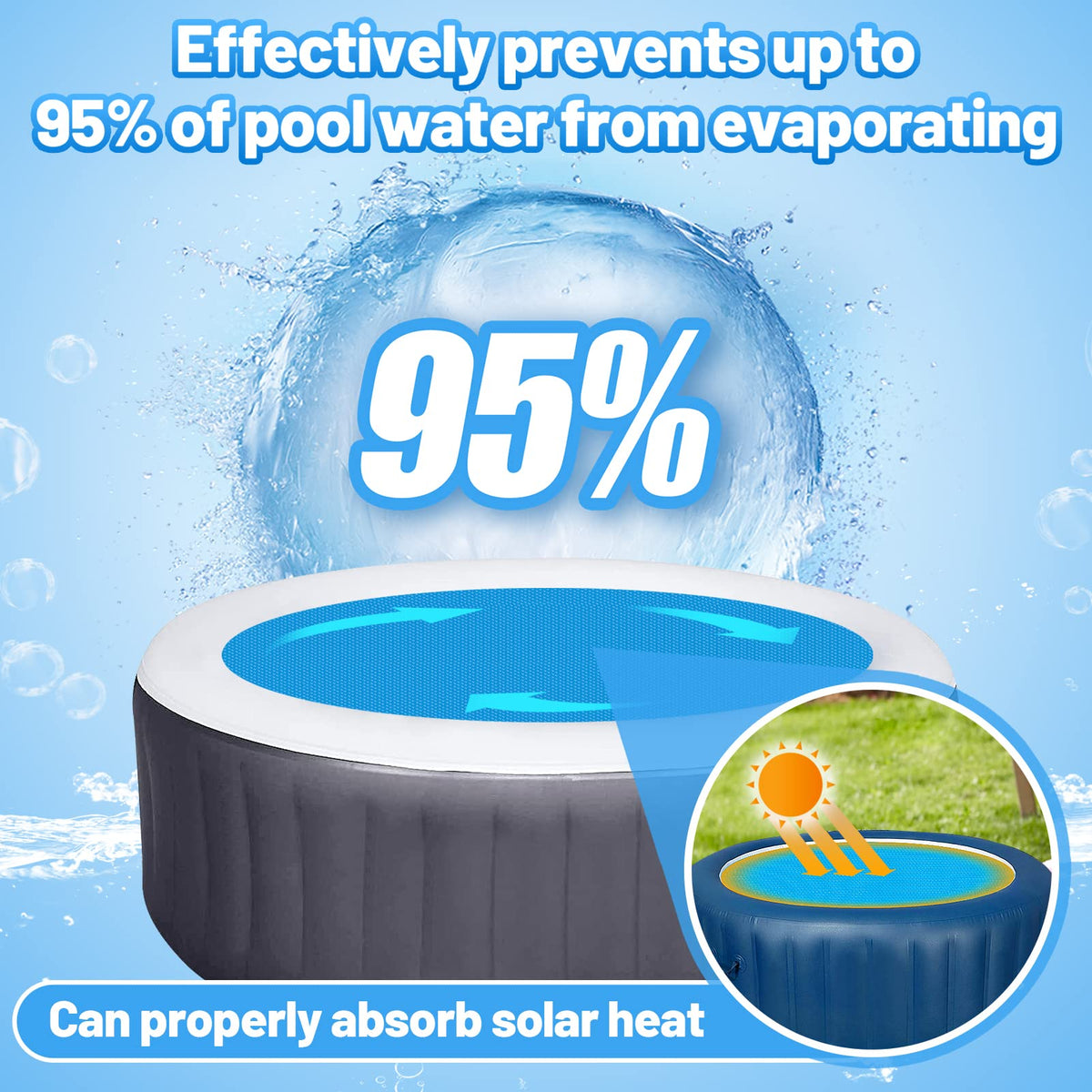 MADHOLLY cut-to-fit tips help trim the cover for irregular tub shapes.