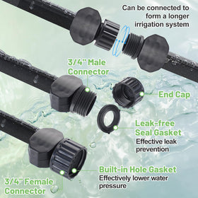 MADHOLLY hose connected to faucet and timer for easy irrigation