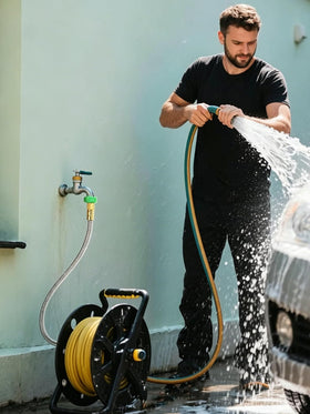 MADHOLLY leader hose showing weather resistance in outdoor setting