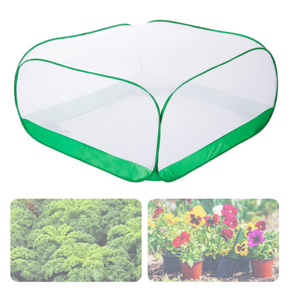 MADHOLLY Pop Up Garden Netting setup for square beds, easy installation.