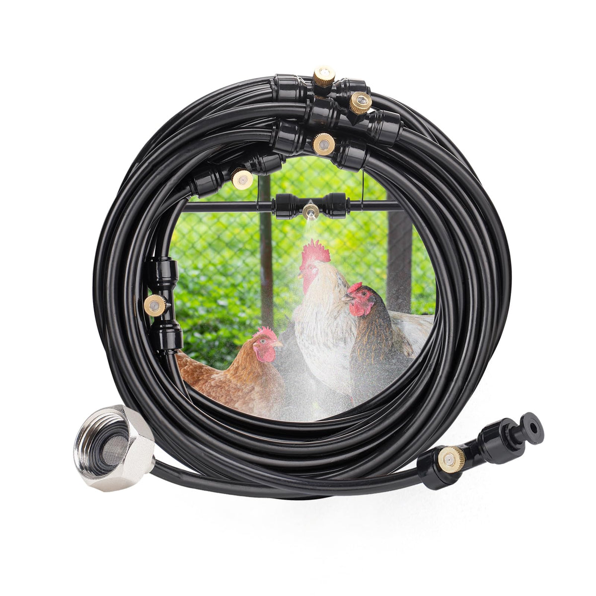 MADHOLLY pre-assembled misting line for coop cooling with easy installation