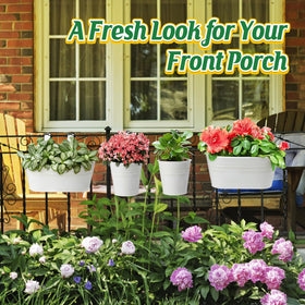 MADHOLLY balcony setup with railing planters in a bright home garden