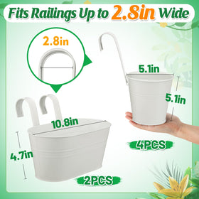 MADHOLLY railing planter hooks attached for quick hanging