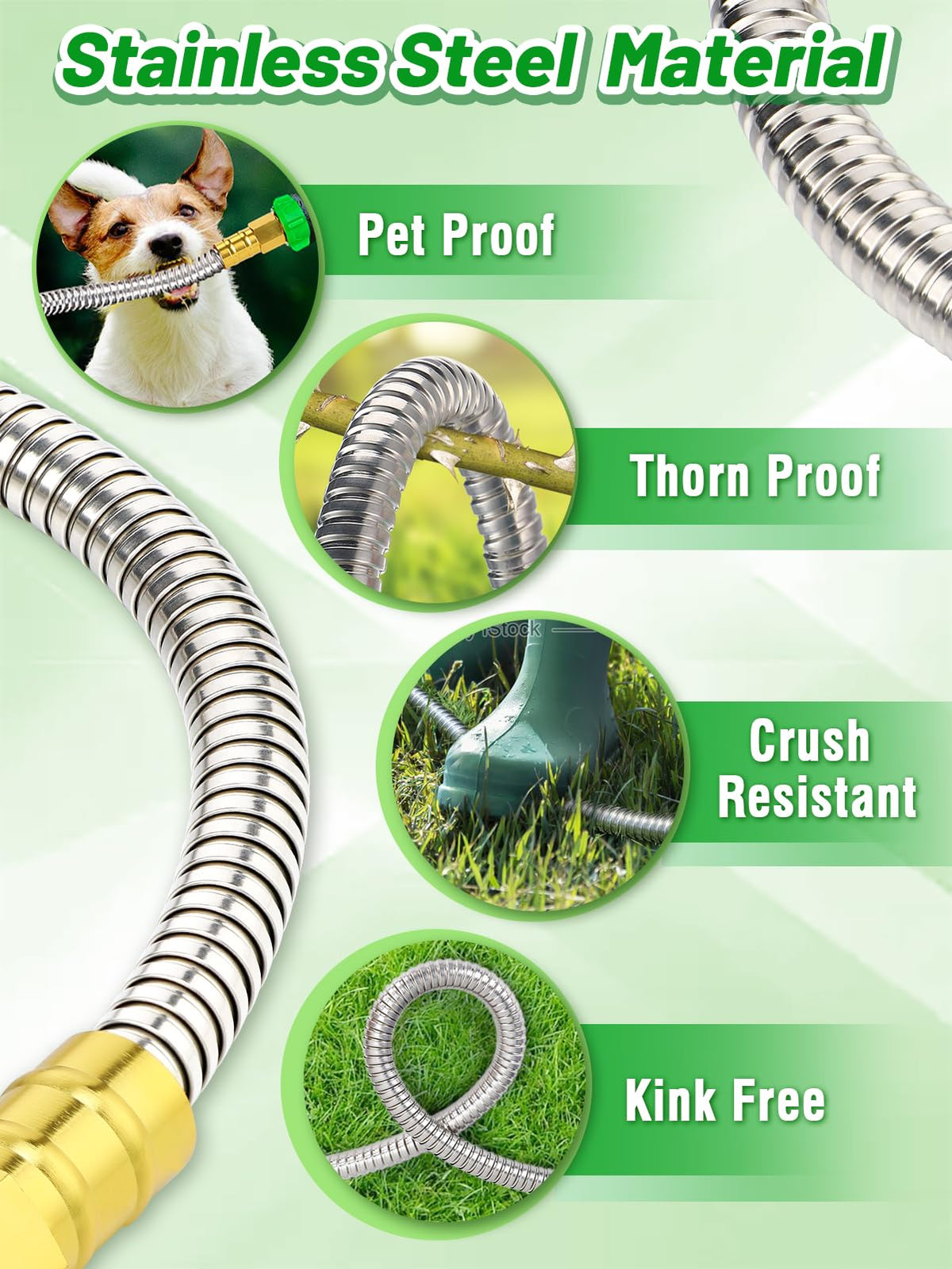 MADHOLLY stainless steel leader hose demonstrating durability and flex