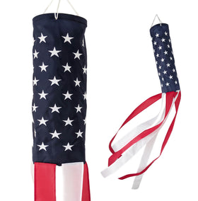 Madrona Brands American Patriotic Windsock, 40-inch length for outdoor display.