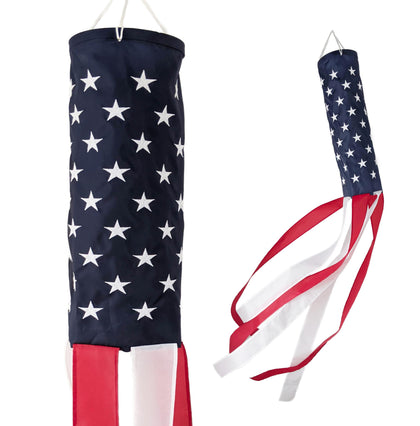 Madrona Brands American Patriotic Windsock, 40-inch length for outdoor display.