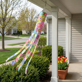 Madrona Brands Spring Flowers Windsock arrives ready to hang in minutes.