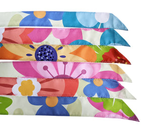 Madrona Brands Spring Flowers Windsock made of durable polyester withstands outdoor weather.