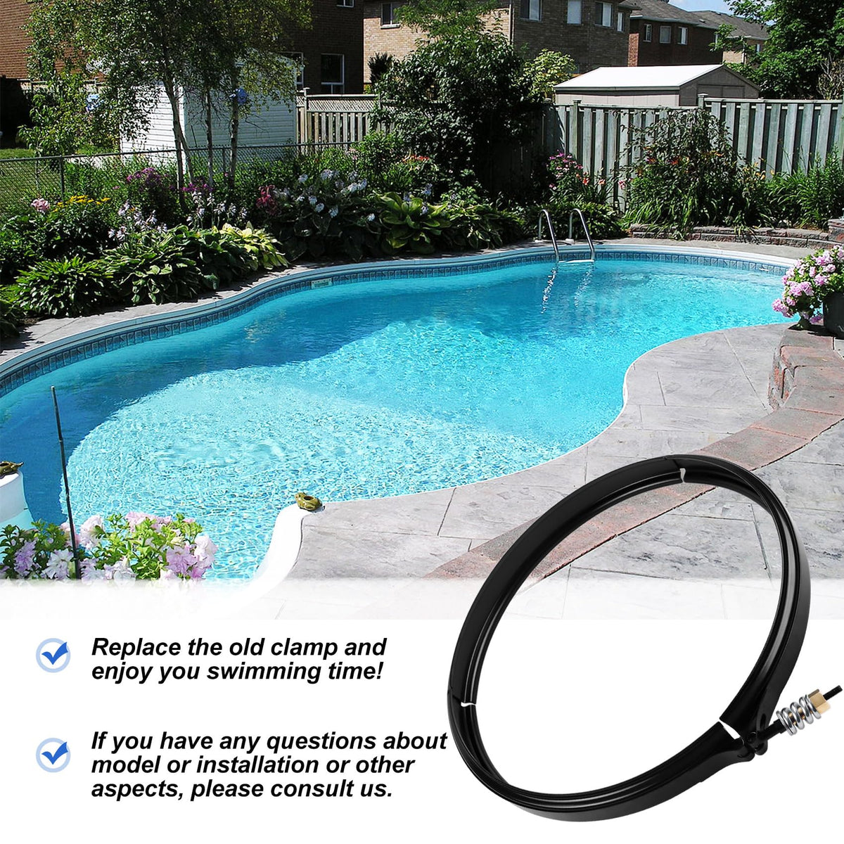 MAEIKOO tool-friendly clamp being tightened to prevent leaks