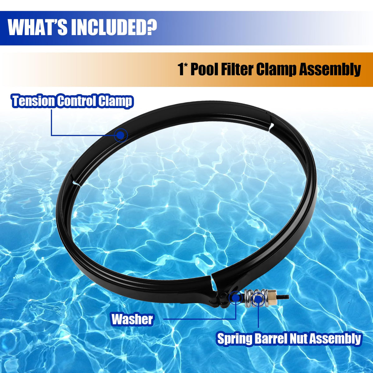 MAEIKOO rust-protected clamp ready for outdoor pool use