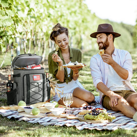 Maelstrom cooler features durable nylon and leakproof liner for worry-free transport.
