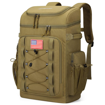 Maelstrom Backpack Cooler front view showing spacious main compartment for 50 cans.