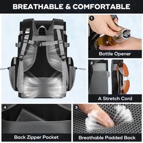 Maelstrom Backpack Cooler ergonomic back panel reduces fatigue on hikes.