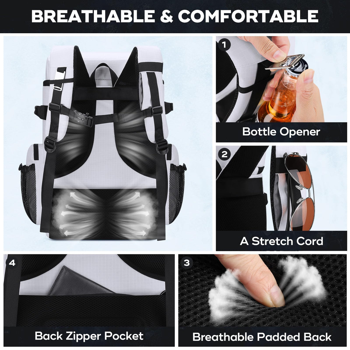 Maelstrom Backpack Cooler adjustable shoulder straps for comfortable carrying.