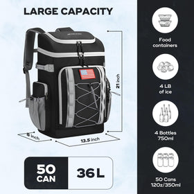 Maelstrom Backpack Cooler side pocket shows bottle storage and adjustable straps.
