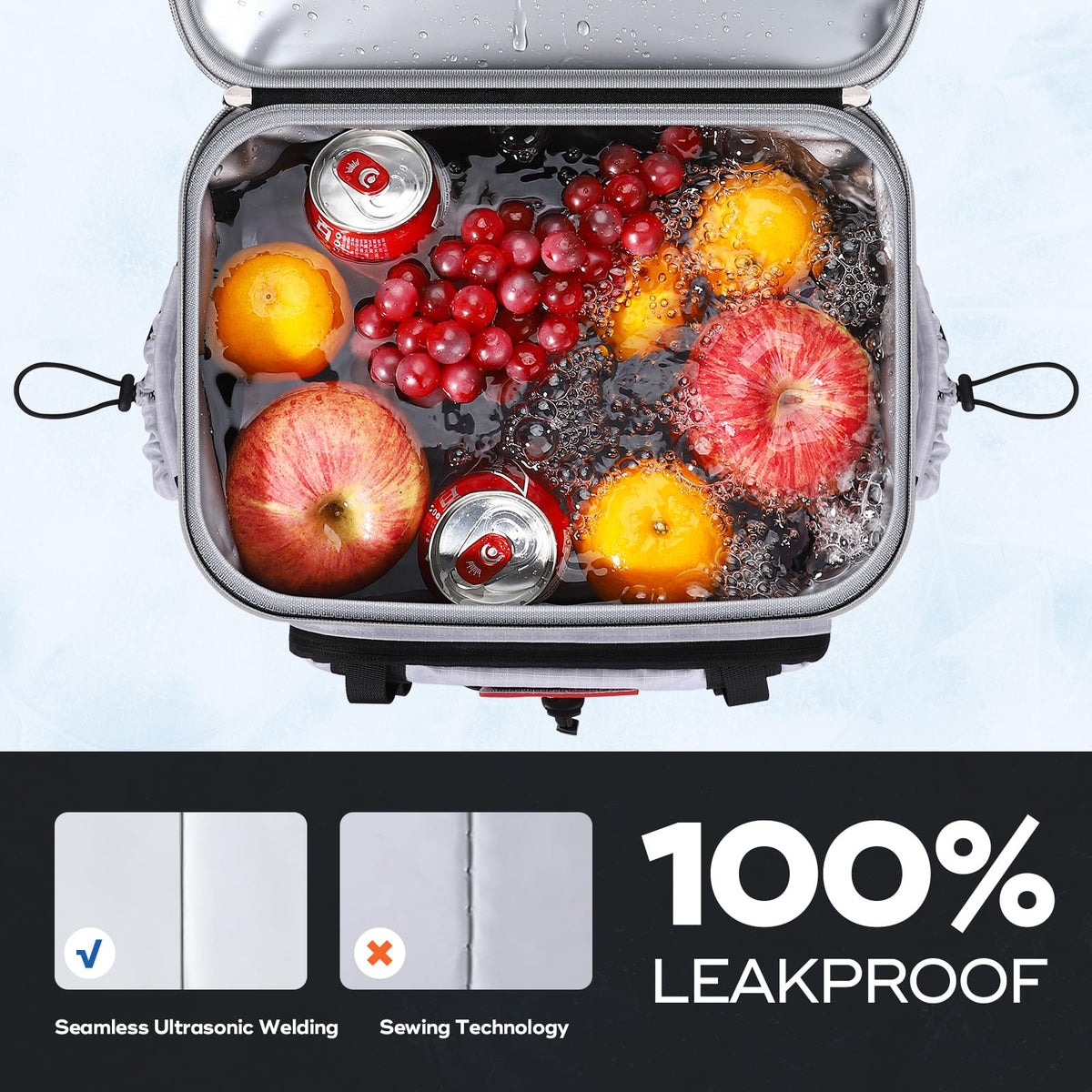 Maelstrom Backpack Cooler side pockets for water bottles and accessories.