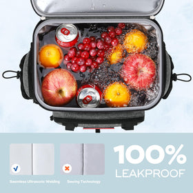 Maelstrom Backpack Cooler side pockets hold water bottles with adjustable straps.