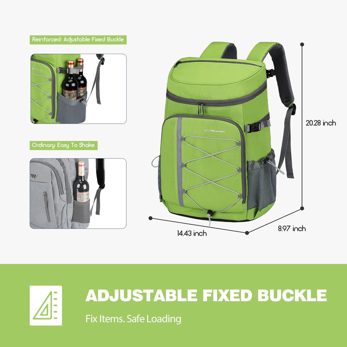 Maelstrom Cooler Backpack hidden back pocket stores valuables.