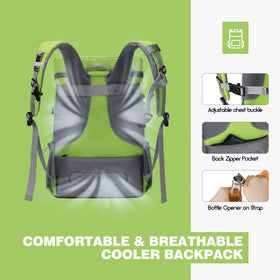 Maelstrom Cooler Backpack side pockets hold water bottles securely.