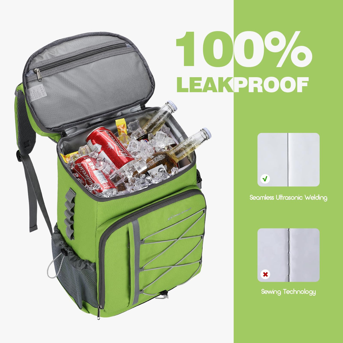 Maelstrom Cooler Backpack top pocket holds snacks and mobile devices.