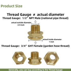 MAFERLIY 3/4 GHT female to 1/2 NPT female adapter for versatile linking.