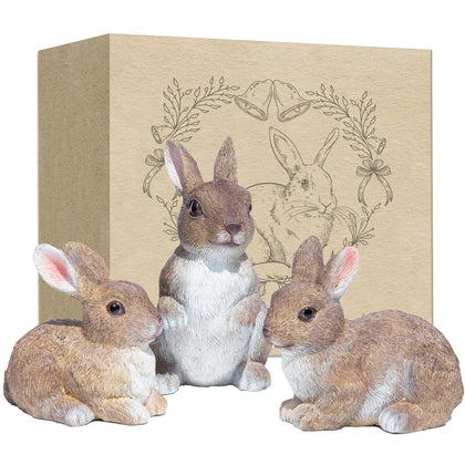 Mageeki bunny statues set of 3 for outdoor garden decor