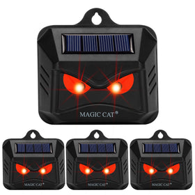Magic Cat solar animal repeller outdoors 4-pack deters nocturnal intruders at night