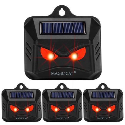 Magic Cat solar animal repeller outdoors 4-pack deters nocturnal intruders at night