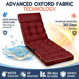 Magic Elephant chaise lounge cushion side view showing secure strap system
