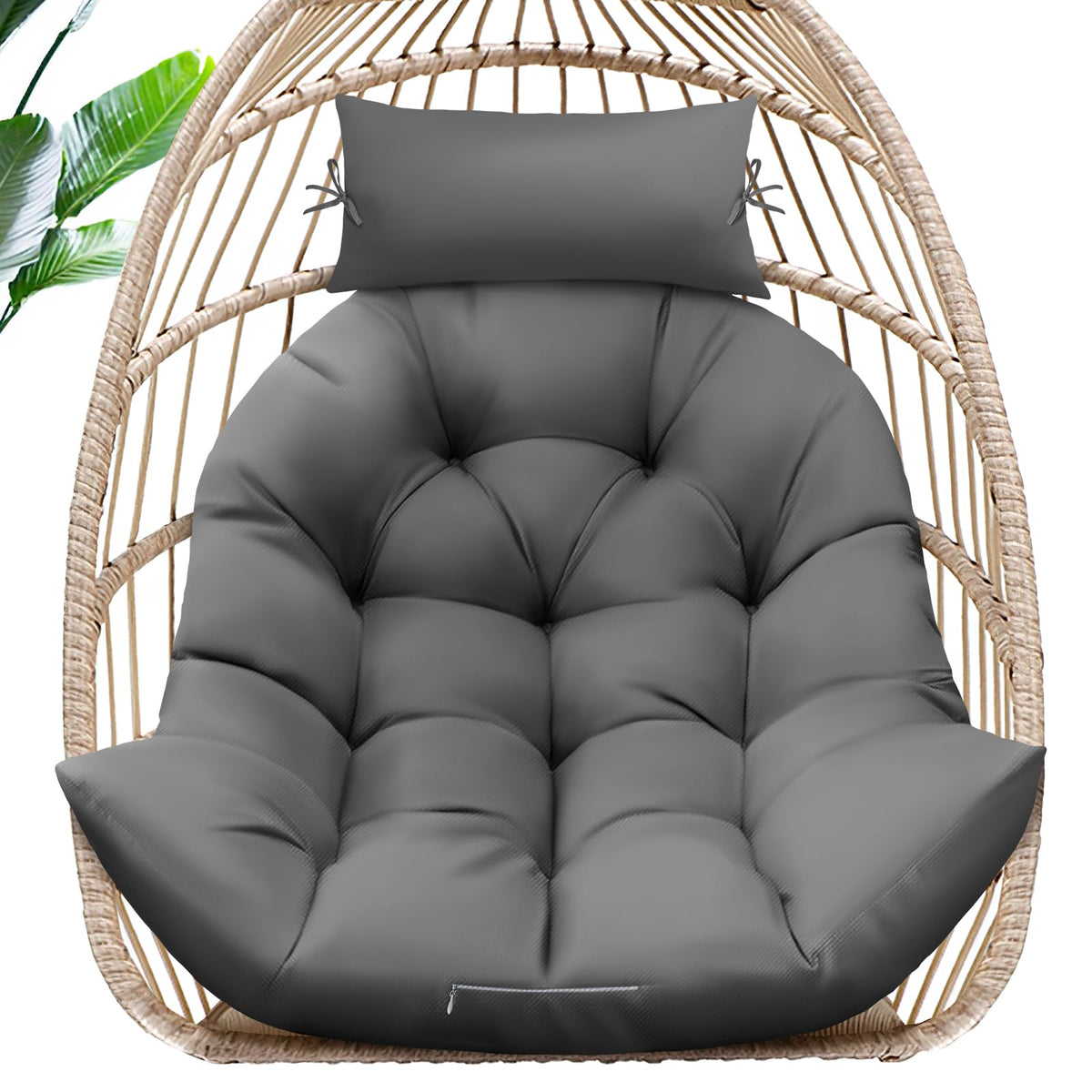 Magic Elephant egg chair cushion front view showing full-size comfort for indoors or outdoors