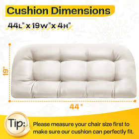 MAGIC ELEPHANT water-repellent fabric cushions wicker loveseat for light rain.
