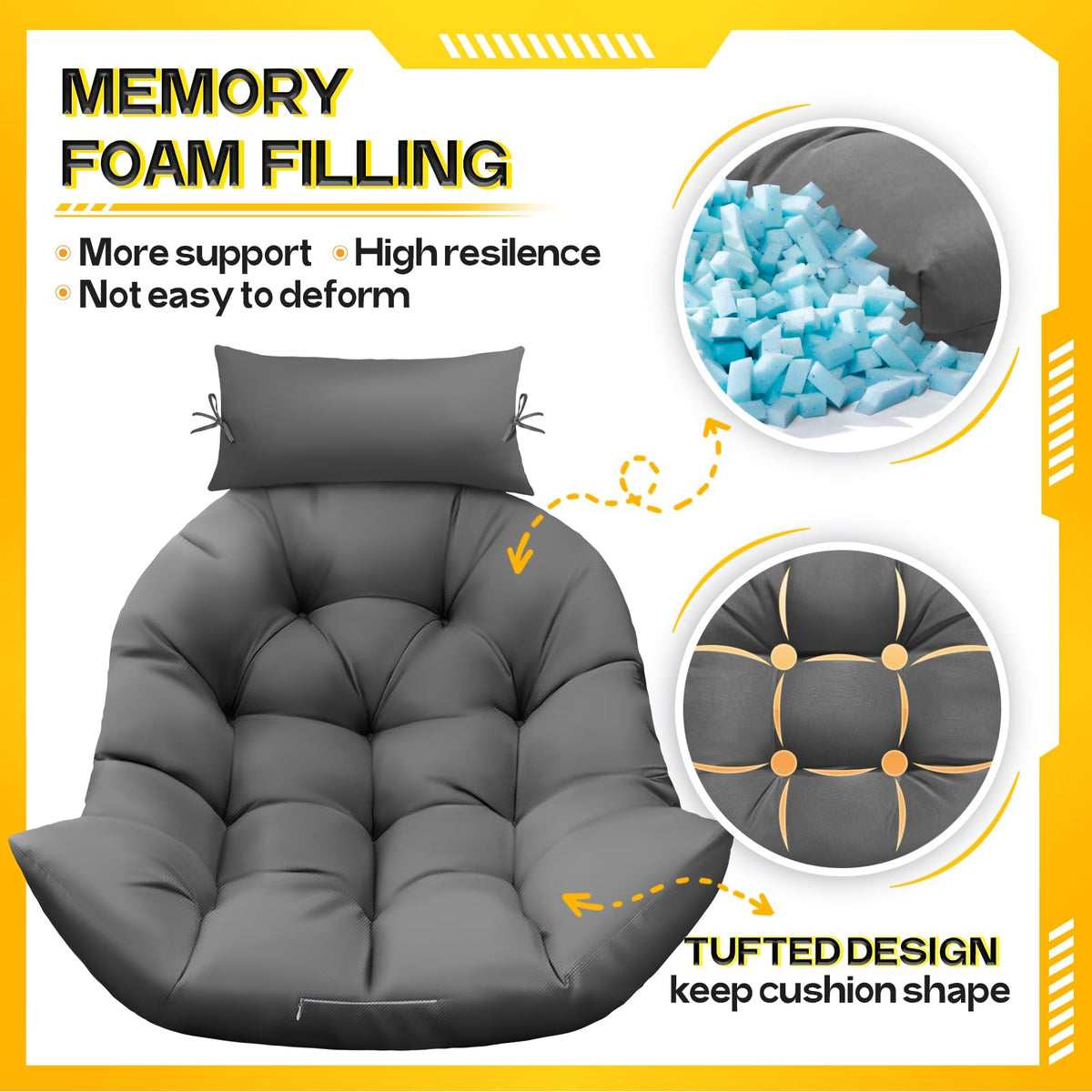 Magic Elephant memory foam detail close-up highlights supportive, shape-holding fill