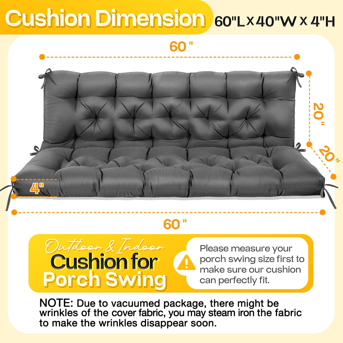 MAGIC ELEPHANT memory foam interior delivers plush support for long porch sessions.