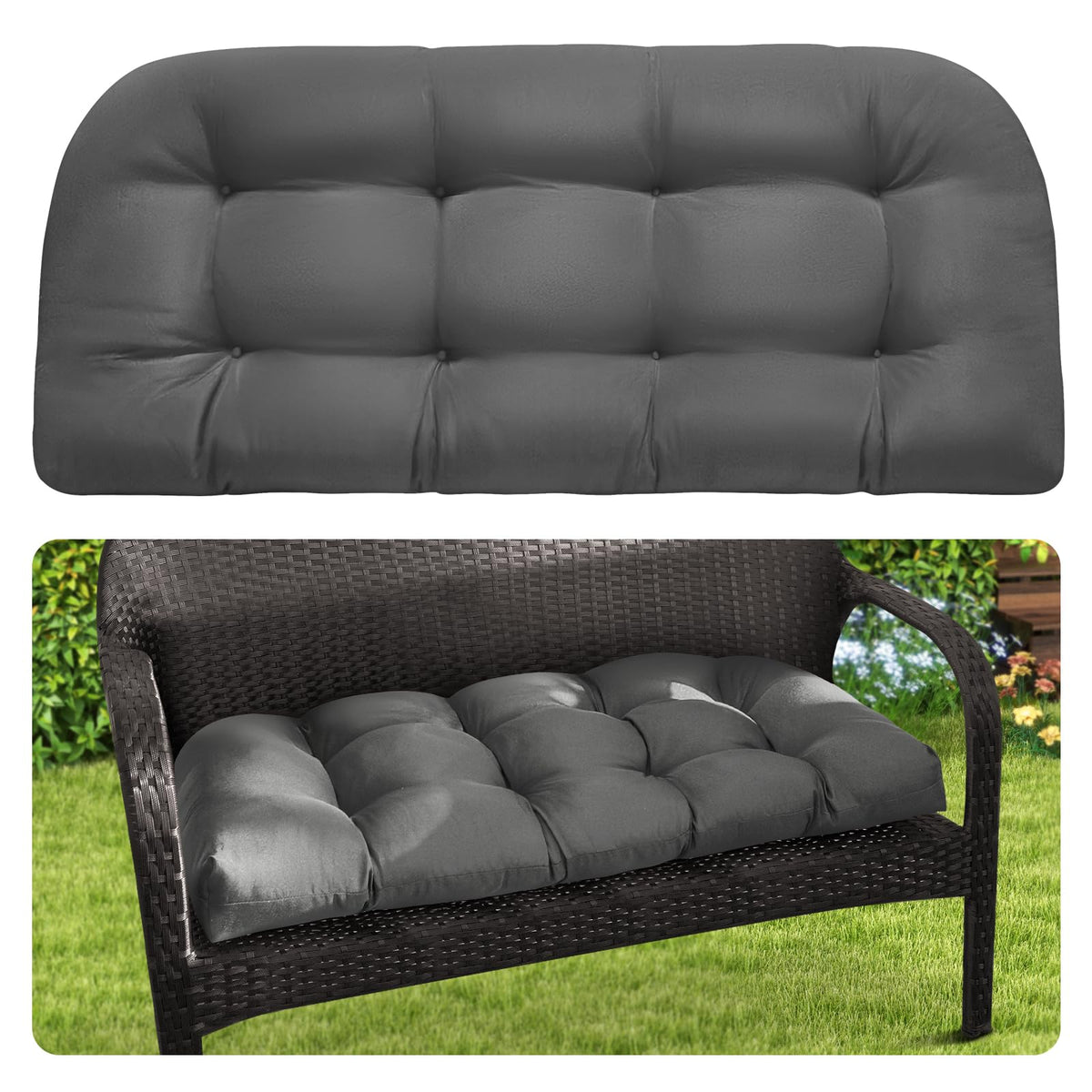 Magic Elephant outdoor bench cushion with memory foam for plush support
