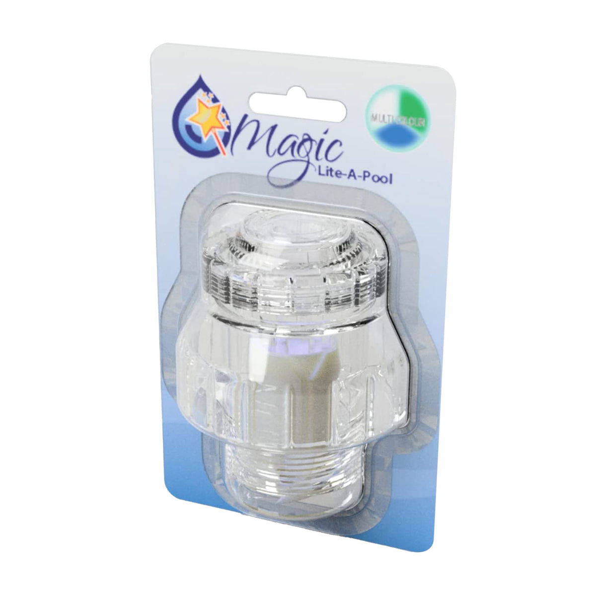 Magic Lite-A-Pool LED jet lighting showing color-changing glow for night ambience