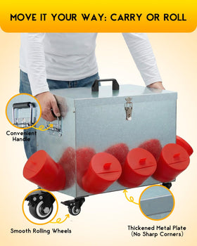 Magicfly metal chicken feeder designed to deter pests in coop environment