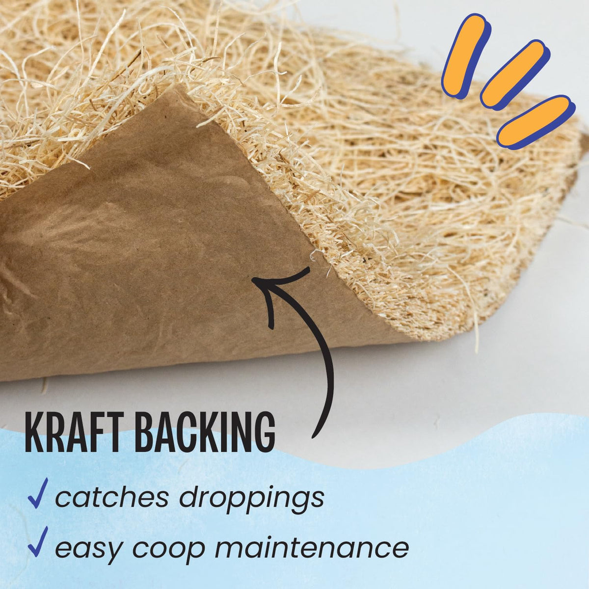MagJo Aspen Nesting Pads with kraft backing shows droppings separation from eggs.