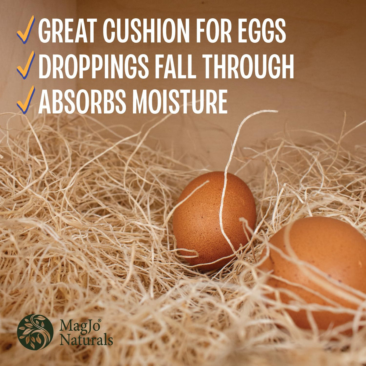USA grown Aspen Nesting Liners by MagJo support healthy nesting material.