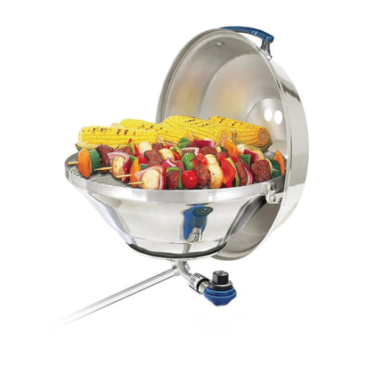 MAGMA A10-215 marine kettle on a boat ready for on-deck grilling