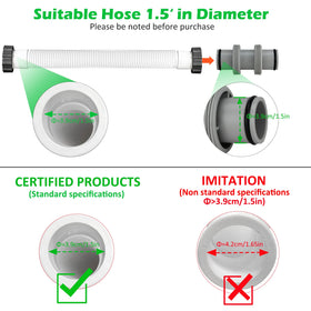 Magoog hose connector installation demonstrated with snap-fit on a pump