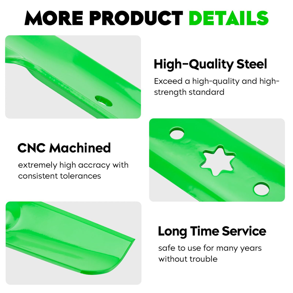 42 inch deck mulching blade designed for clean, even mowing results