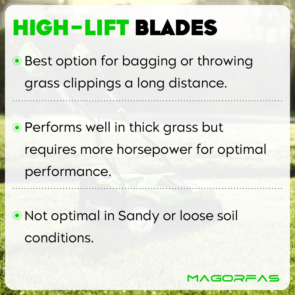 Magorfas blade features durable coating for long lasting wear