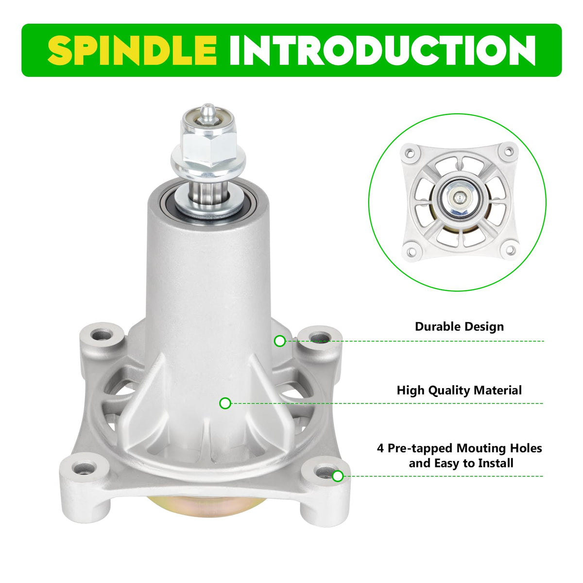 Magorfas top-nut helps secure spindle for smoother belt operation.
