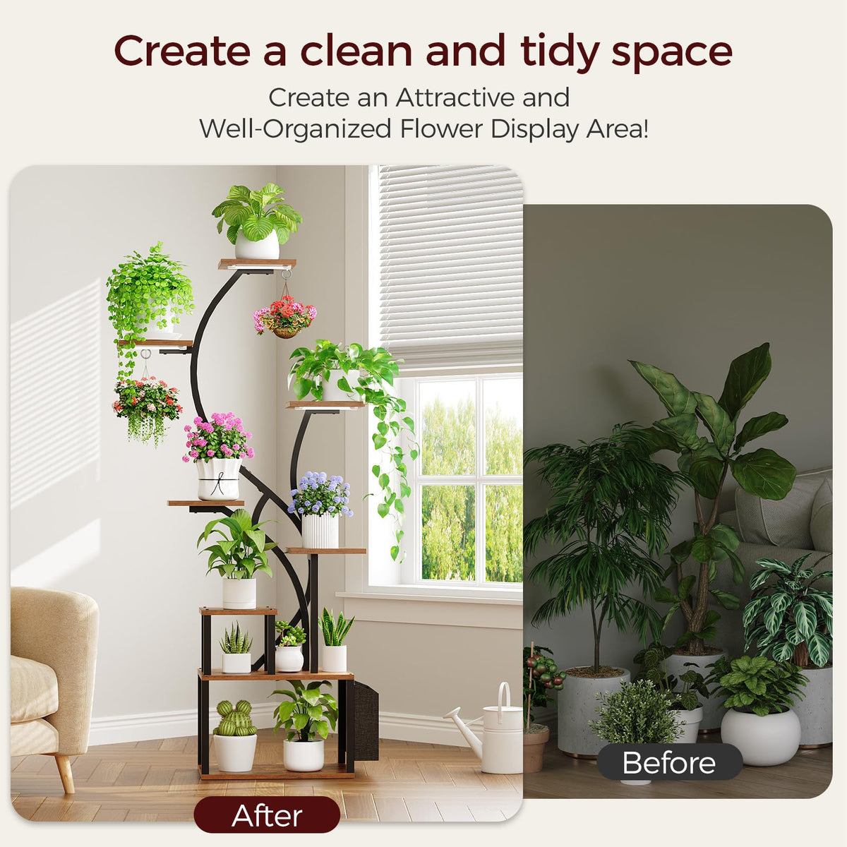 MAHANCRIS hanging rings display allows flexible plant arrangement and display