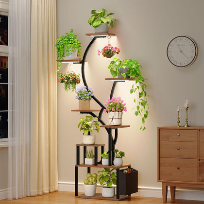 MAHANCRIS plant stand 8-tier grow light display boosts indoor plant growth