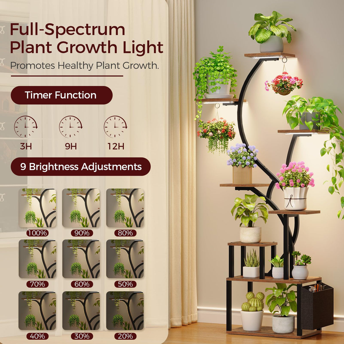 MAHANCRIS s-shaped metal display rack offers an elegant corner solution for décor