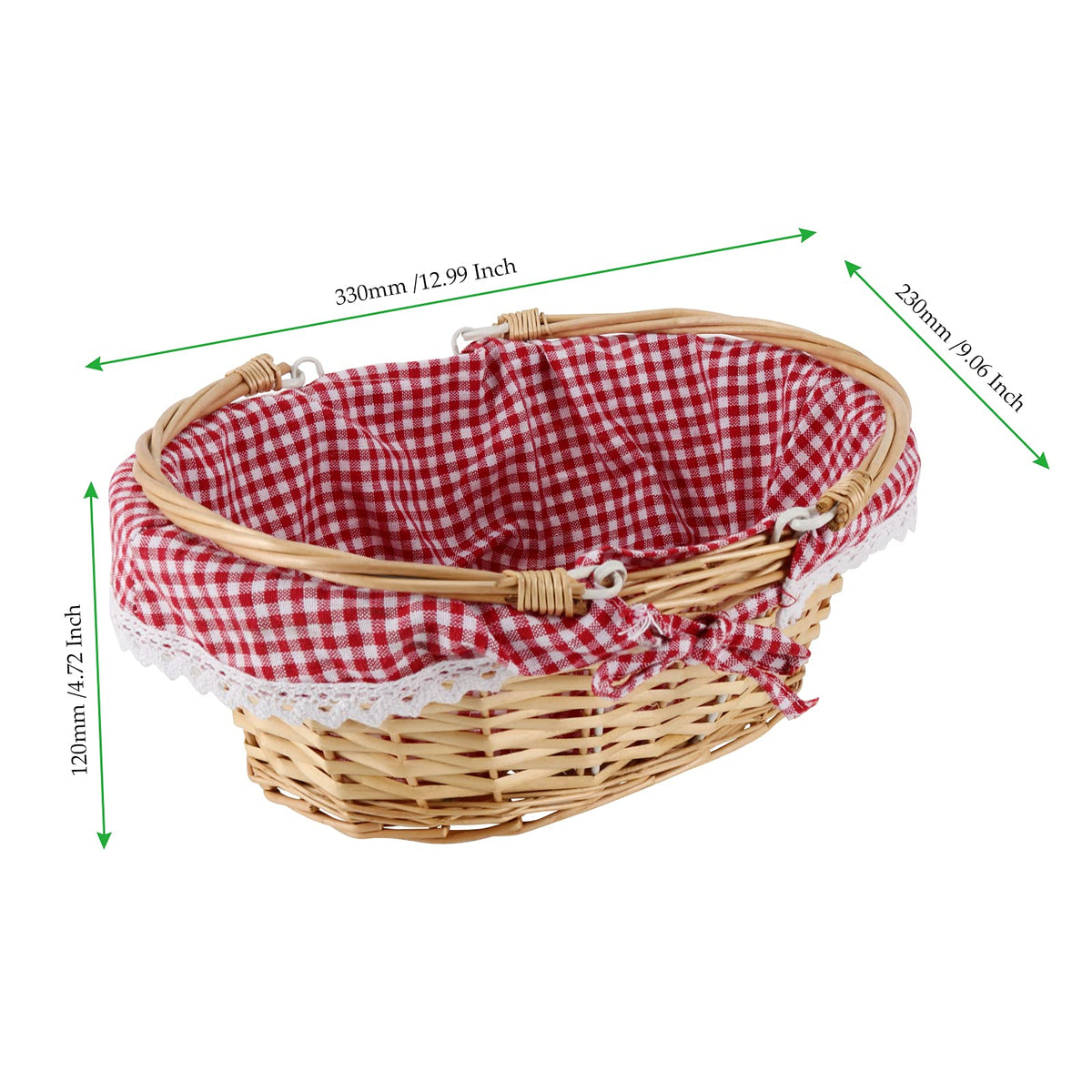 MAHIONG natural wicker basket with durable bottom for heavy items and daily use