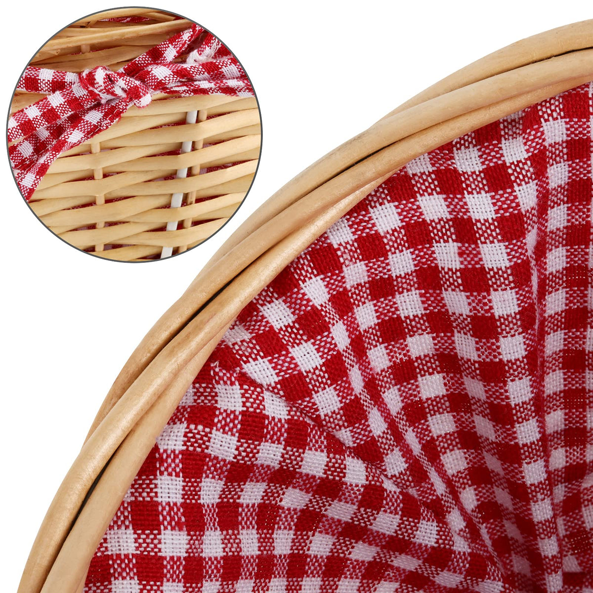 MAHIONG wicker basket showing portable, lightweight design for outings