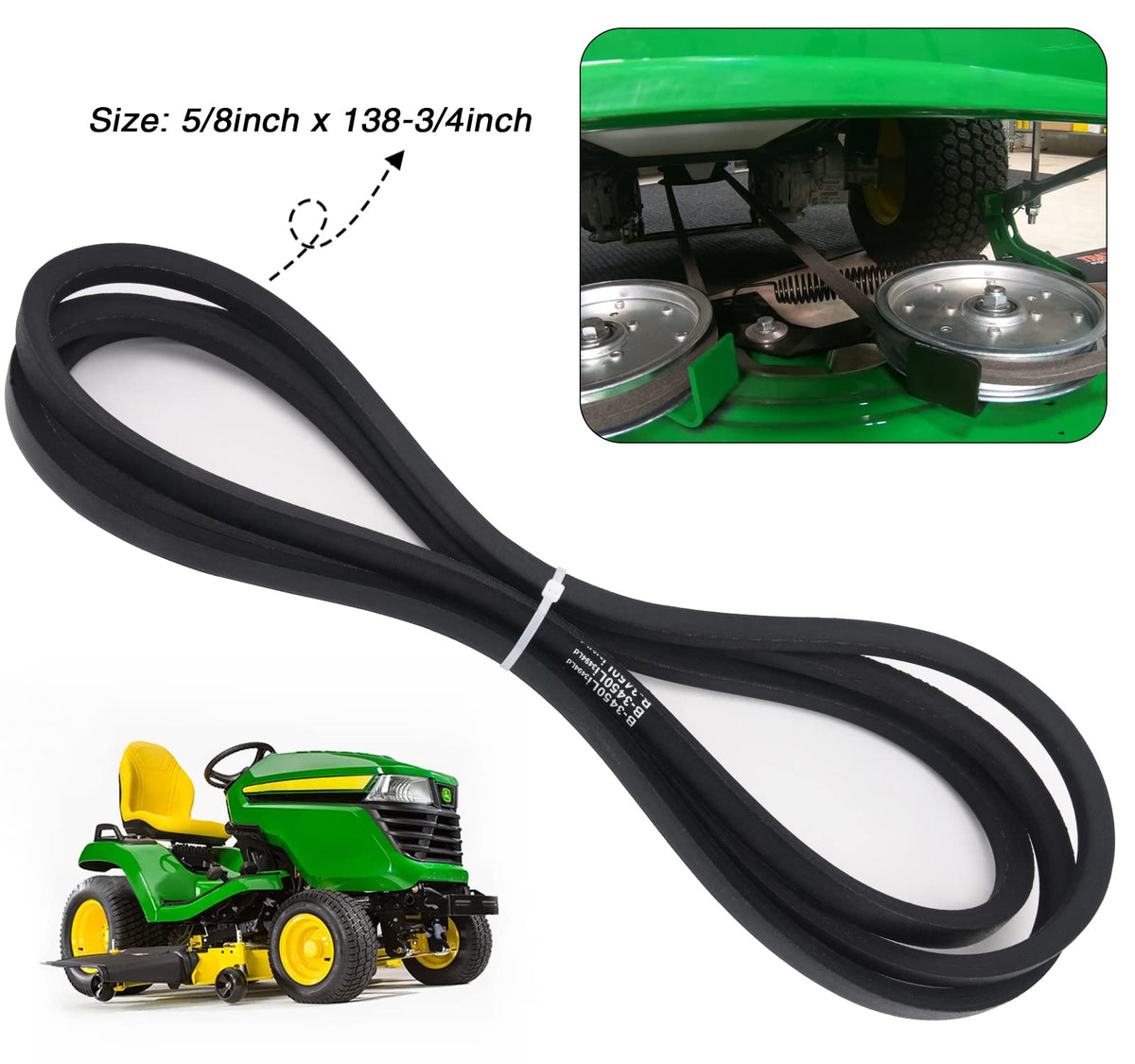 MAHOOMMAKH 58in deck belt fits 138-3-4 inch decks