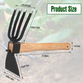 MAHOOMMAKH 3-prong tiller on the hoe enables easy soil cultivation in raised beds